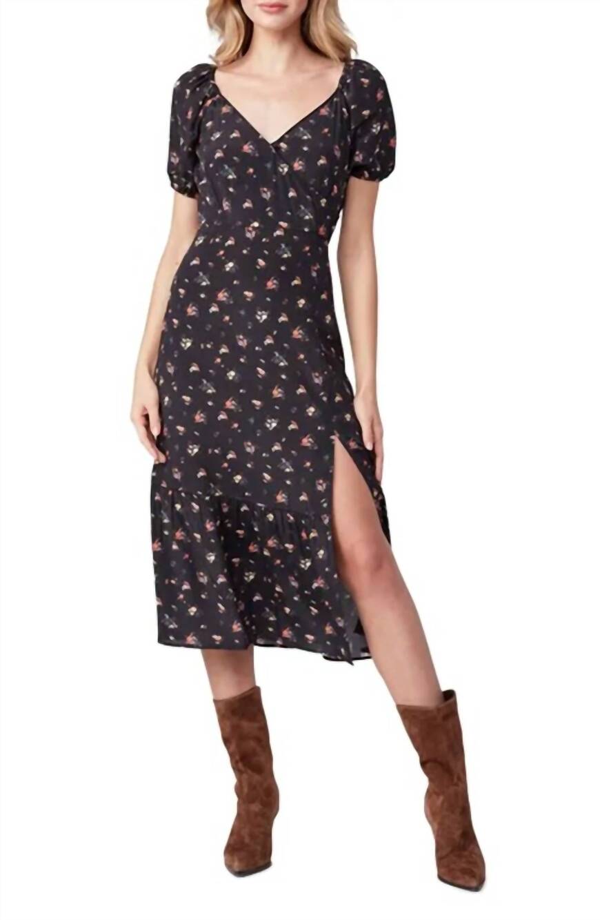 NEW PAIGE gjelina faux wrap dress in black multi